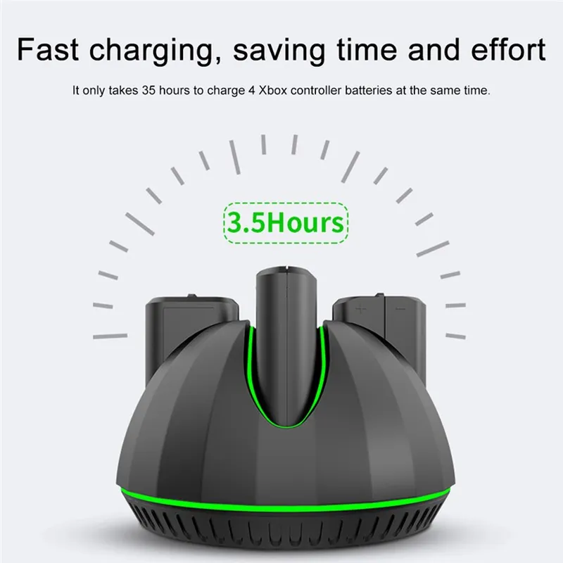 Xbox Game Controller Battery Charging Base Station with 4 x 1100mAh Batteries - Image 3