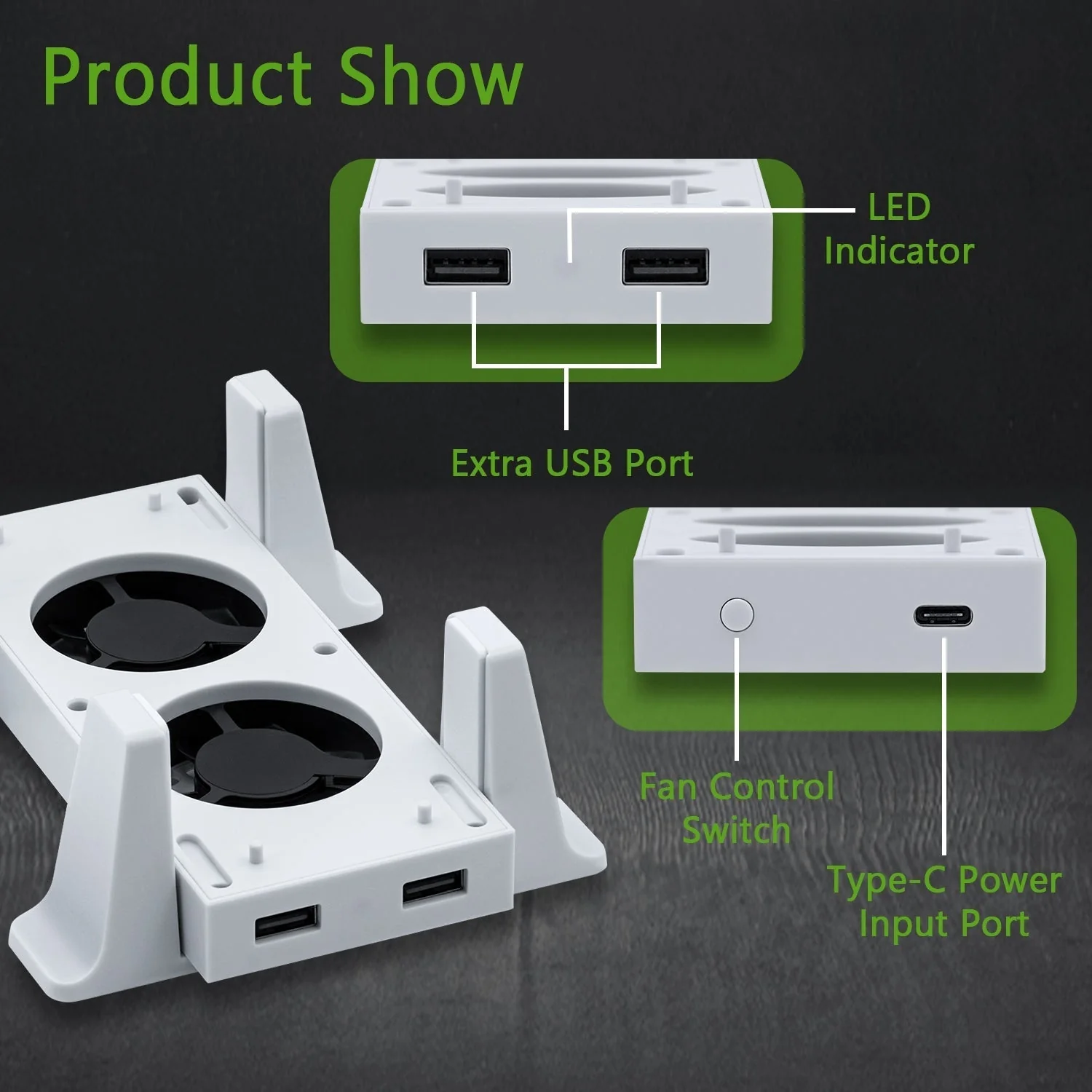 Xbox Series S Console Cooling Dual Fan Vertical Stand Base - Image 7