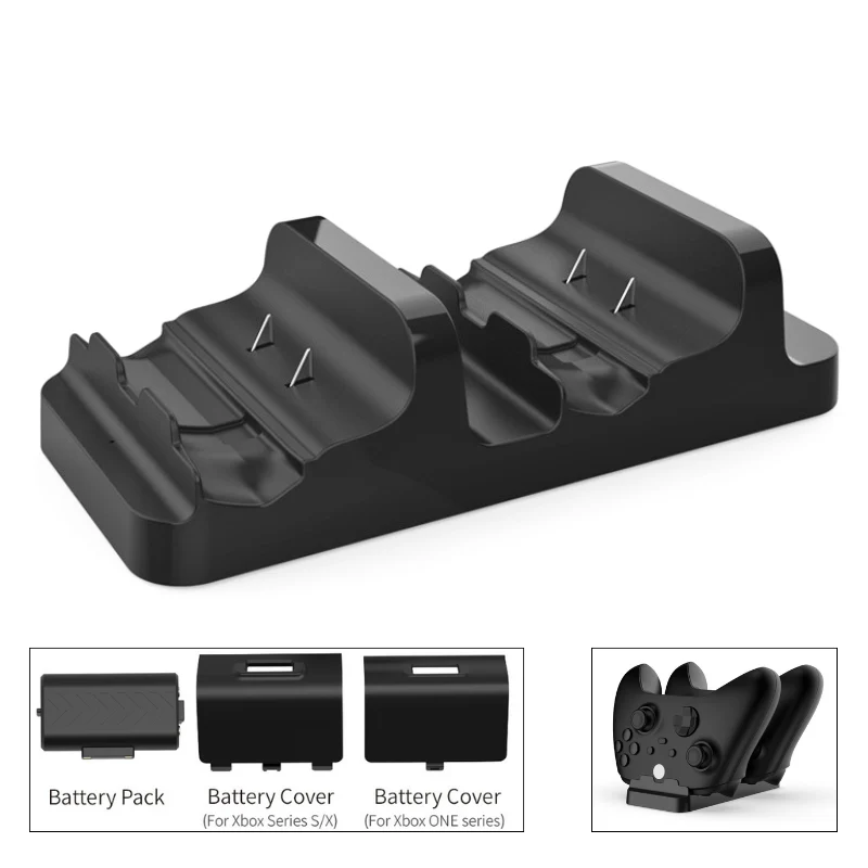 Xbox Series S / X Controller Charging Dock Dual Gamepad Charging Stand with Dual Battery Pack