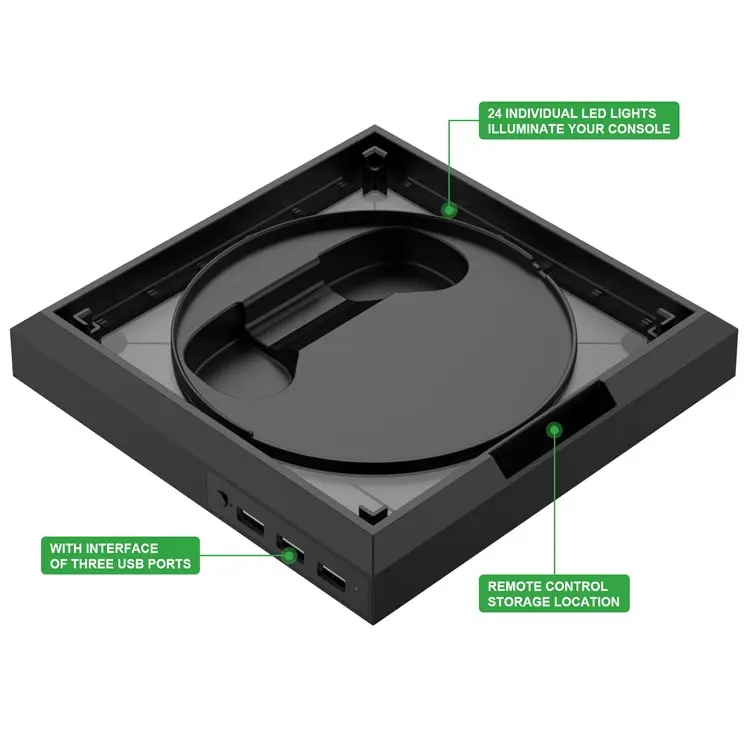 Xbox Series S / X Game Console Holder Stand With RGB Light & USB Hub - Image 6