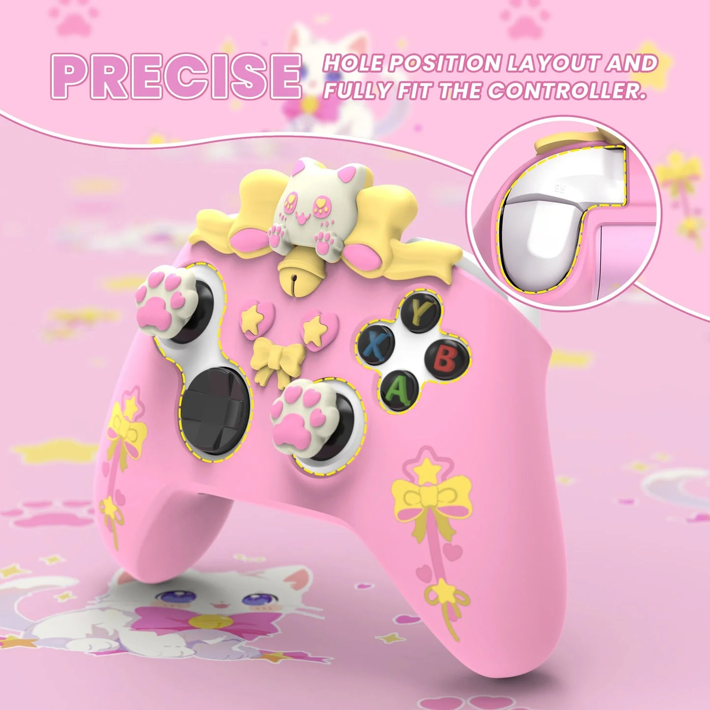 Xbox Series X/S - Sweetheart Kitty Cartoon Silicone Anti-Slip Wireless Controller Cover - Image 4