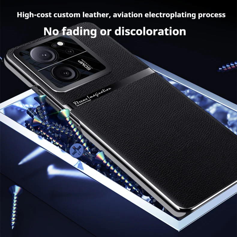 Xiaomi Mi 14/Ultra/Pro Ultra-thin Electroplated Plain Leather Essentials Series Case - Image 9