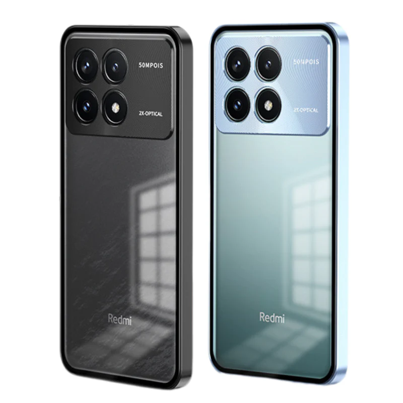 Xiaomi Redmi K70/Pro/E Metal Frame Matte Shockproof Phone Case with Snap Lock