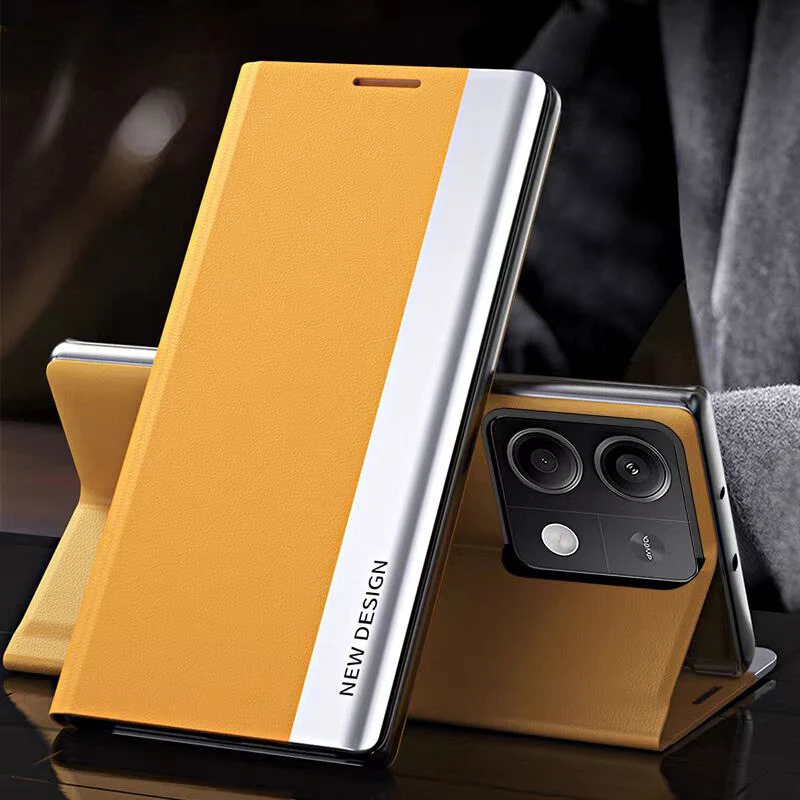 Xiaomi Redmi Note 13 5G/Pro 5G/Pro+ Ultra-thin Premium Minimalist Folding Genuine Leather Series Case - Image 11