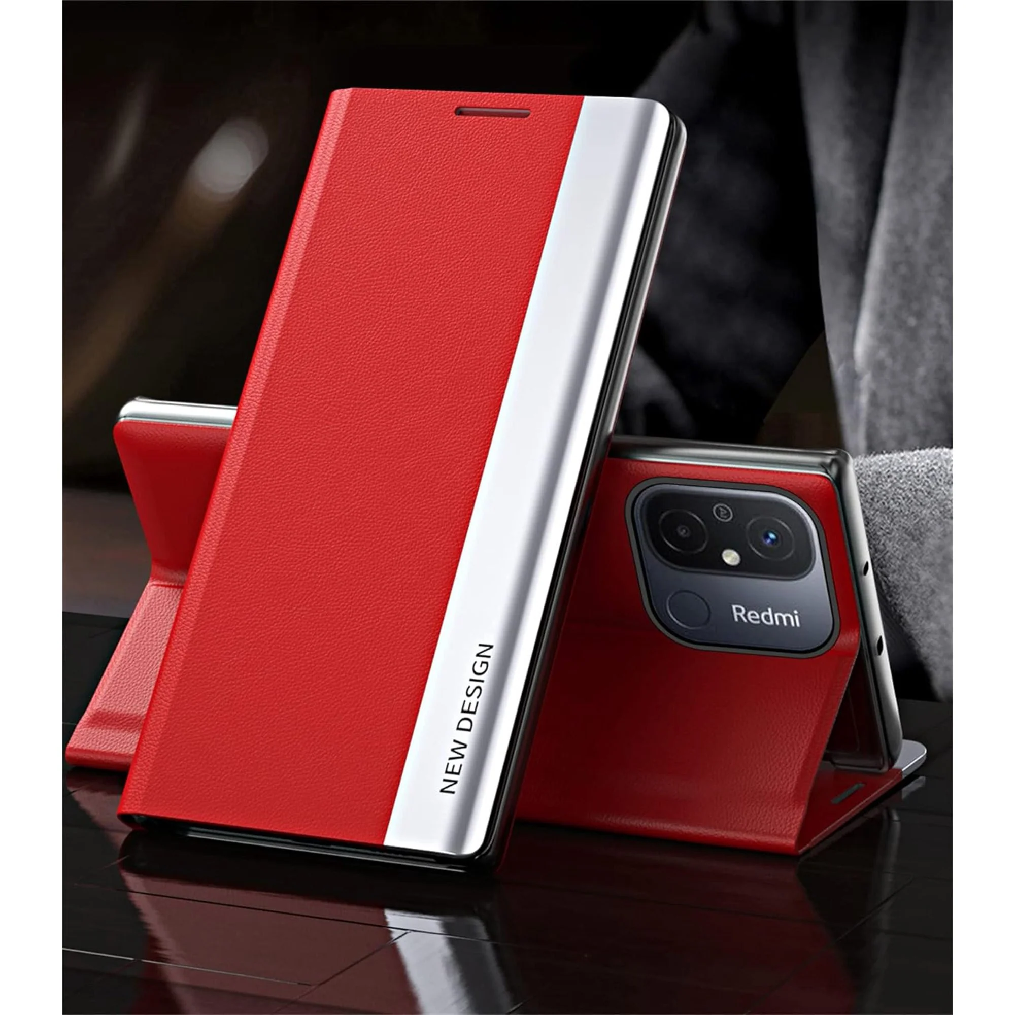 Xiaomi Redmi Note 13 5G/Pro 5G/Pro+ Ultra-thin Premium Minimalist Folding Genuine Leather Series Case - Image 16