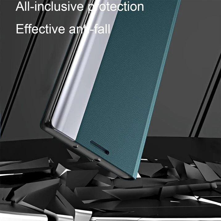 Xiaomi Redmi Note 13 5G/Pro 5G/Pro+ Ultra-thin Premium Minimalist Folding Genuine Leather Series Case - Image 4
