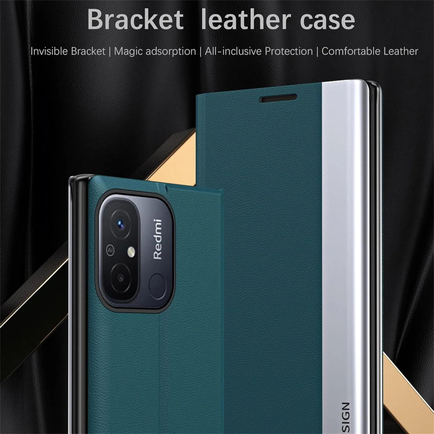 Xiaomi Redmi Note 13 5G/Pro 5G/Pro+ Ultra-thin Premium Minimalist Folding Genuine Leather Series Case - Image 8