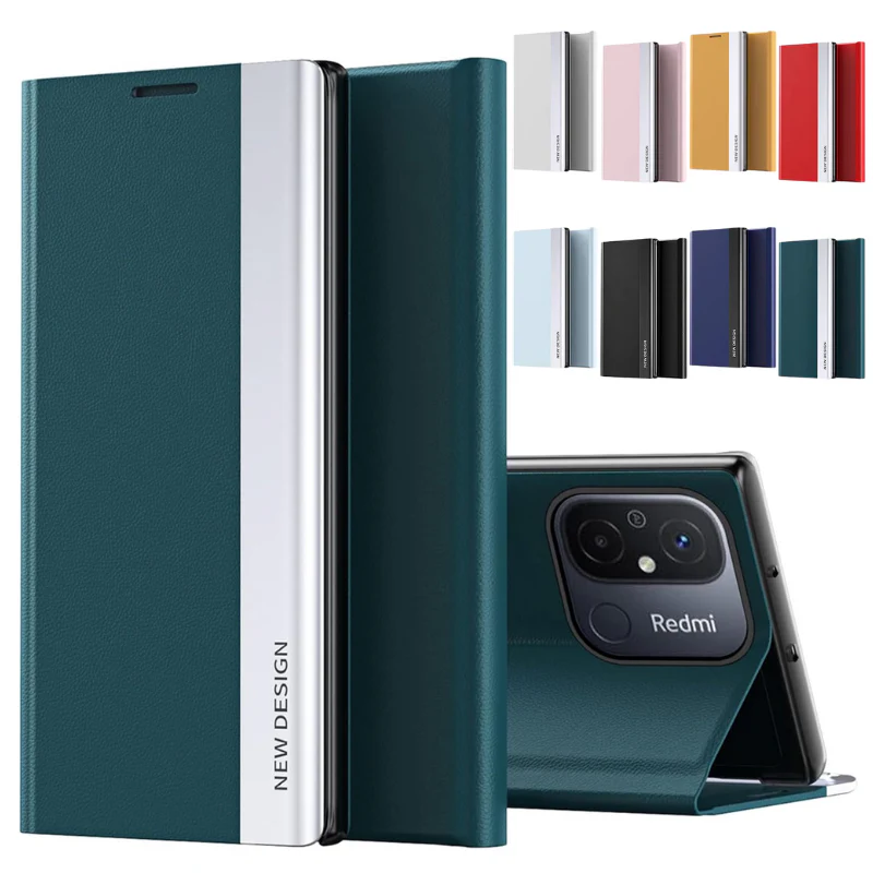 Xiaomi Redmi Note 13 5G/Pro 5G/Pro+ Ultra-thin Premium Minimalist Folding Genuine Leather Series Case - Image 2