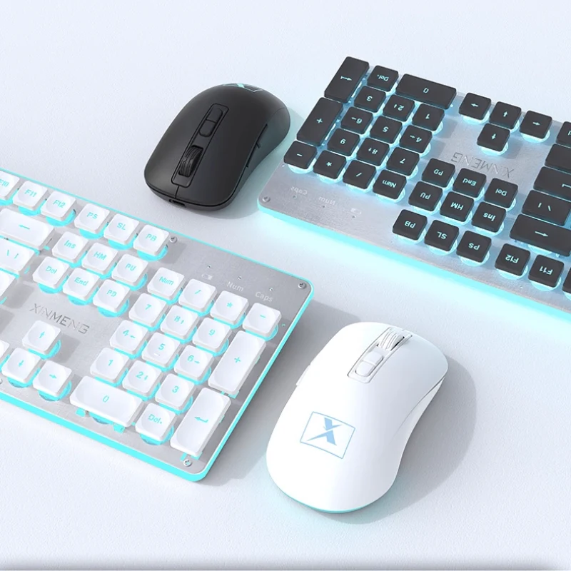 Xinmeng Dual-Mode Keyboard – 104-Key Linear/Tactile Switches, Water-Drop Keycaps, Silent Typing, LED Backlight, Metal Panel - Image 8