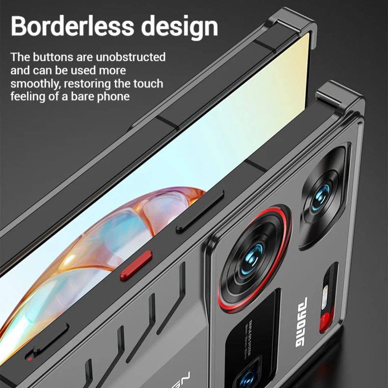 ZTE Nubia Z60 Ultra/Leading Metal Frame Matte Shockproof Phone Case with Snap Lock - Image 3