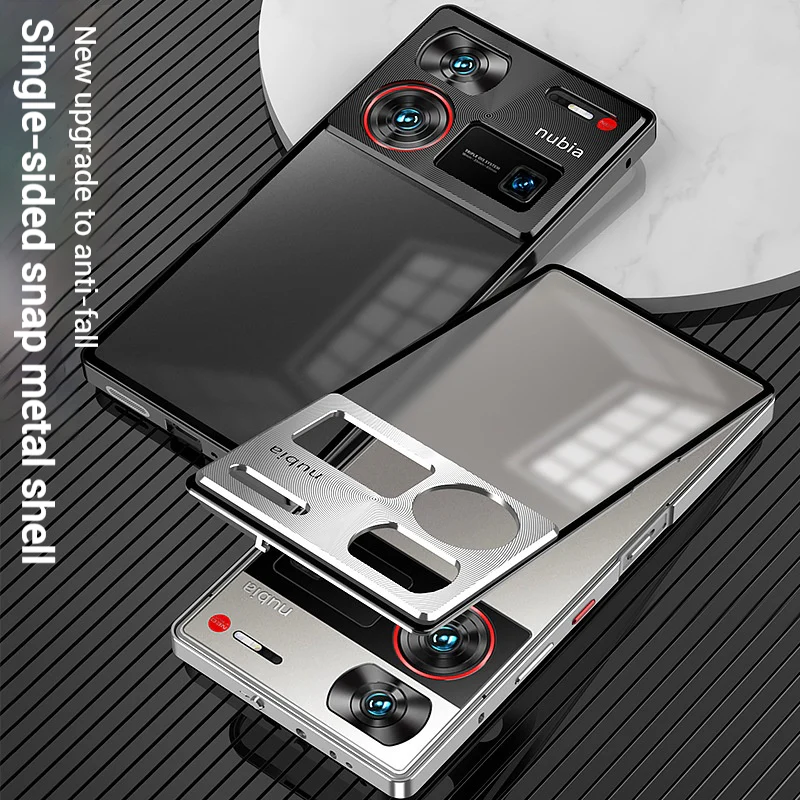 ZTE Nubia Z70 Ultra Metal Frame Matte Shockproof Phone Case with Snap Lock - Image 9